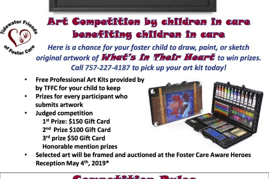 Flyer for children in foster care art competition.