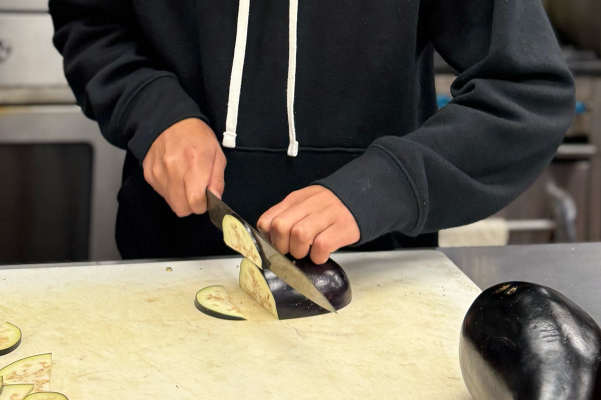 Skills class learning to cook